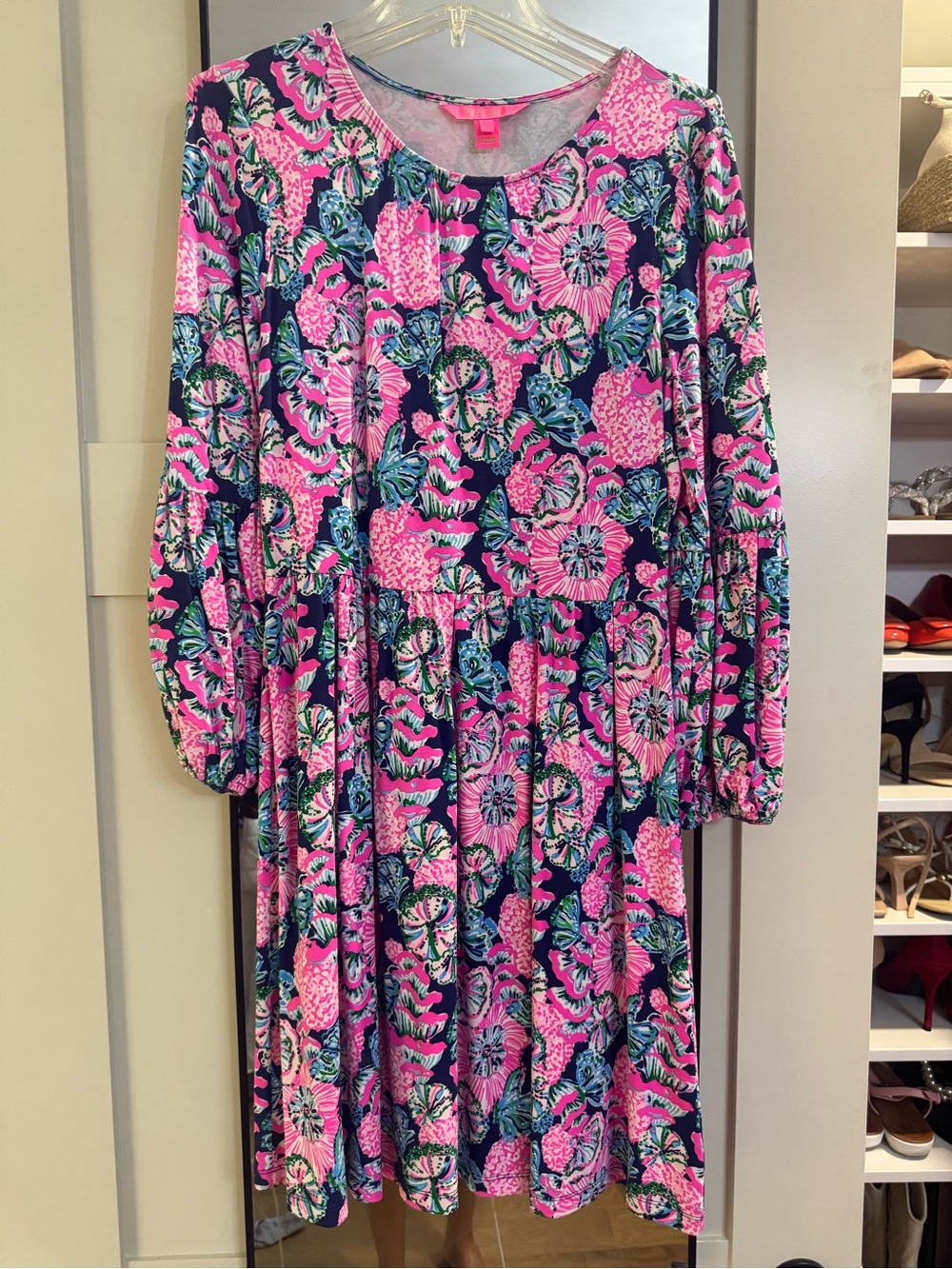 Lilly Pulitzer Pink Navy Floral Mini Dress